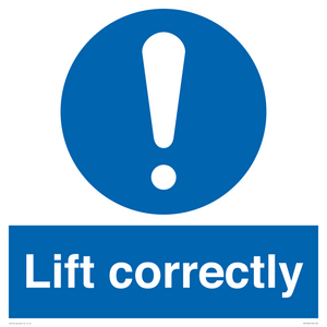 Lift correctly sign